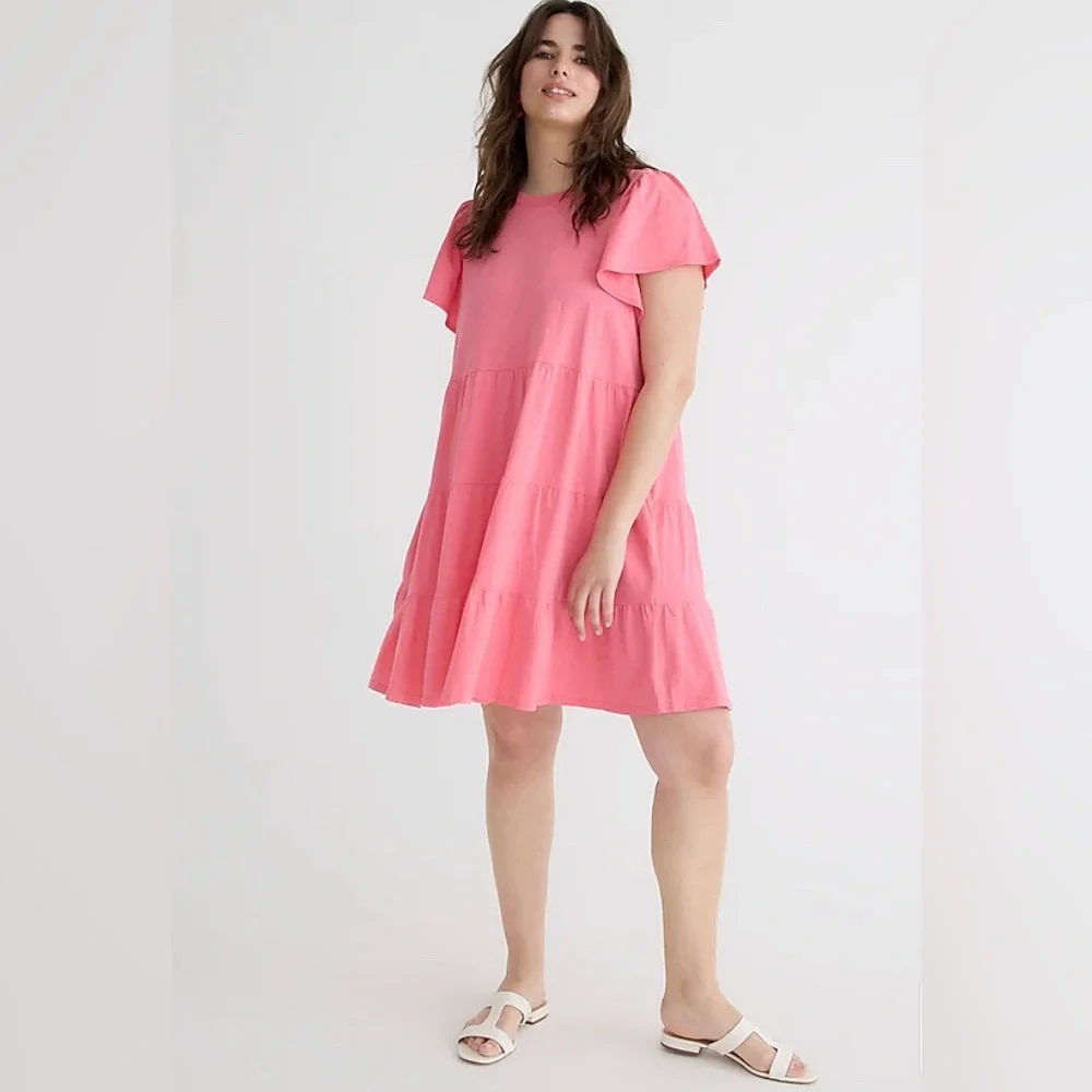 J. Crew‎ NWT Knit Broken-In Jersey Tiered Mini Dress